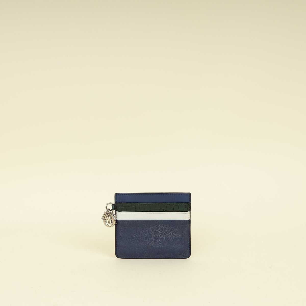 Christian Dior Navy Blue Lady Dior Card Holder