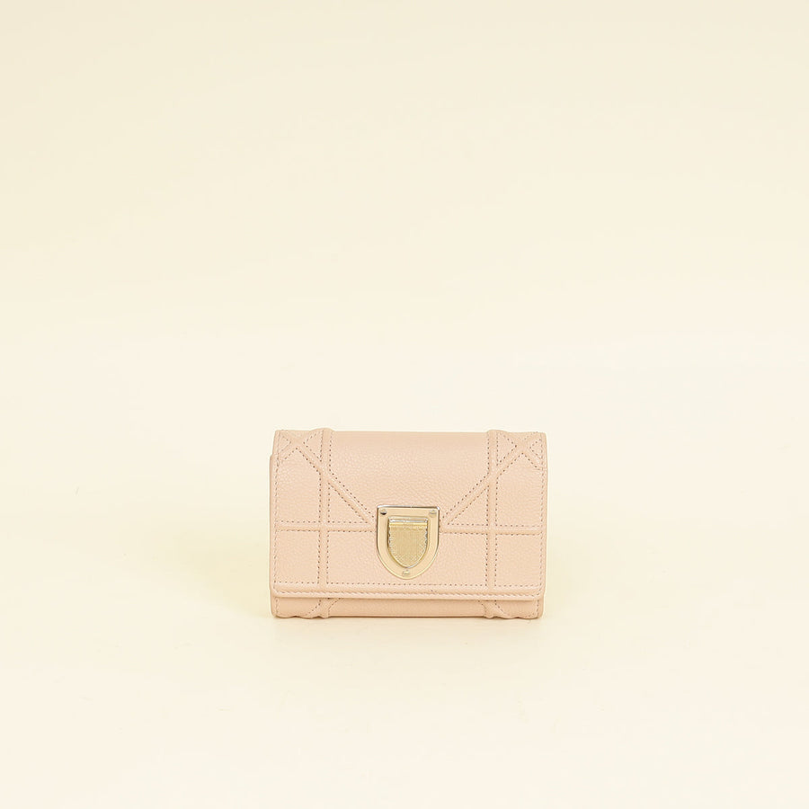 Christian Dior Beige Diorama Trifold Wallet