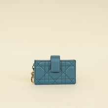 Christian Dior Teal Blue Lady Dior 5-Gusset Card Holder