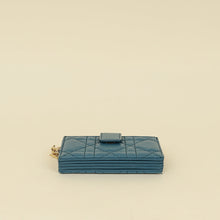 Christian Dior Teal Blue Lady Dior 5-Gusset Card Holder
