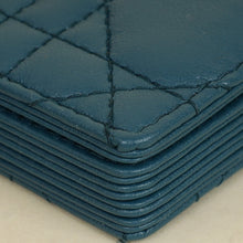 Christian Dior Teal Blue Lady Dior 5-Gusset Card Holder