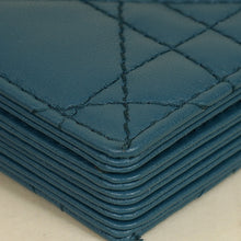 Christian Dior Teal Blue Lady Dior 5-Gusset Card Holder