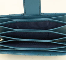 Christian Dior Teal Blue Lady Dior 5-Gusset Card Holder