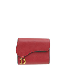 Christian Dior Red Saddle Lotus Wallet
