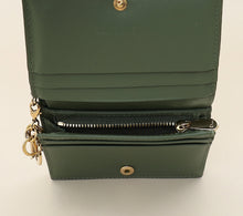 Christian Dior Green Mini Lady Dior Wallet