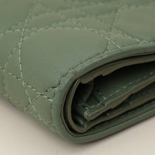 Christian Dior Green Mini Lady Dior Wallet