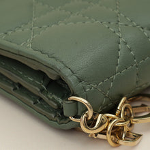 Christian Dior Green Mini Lady Dior Wallet