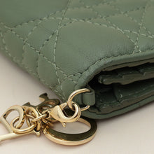 Christian Dior Green Mini Lady Dior Wallet