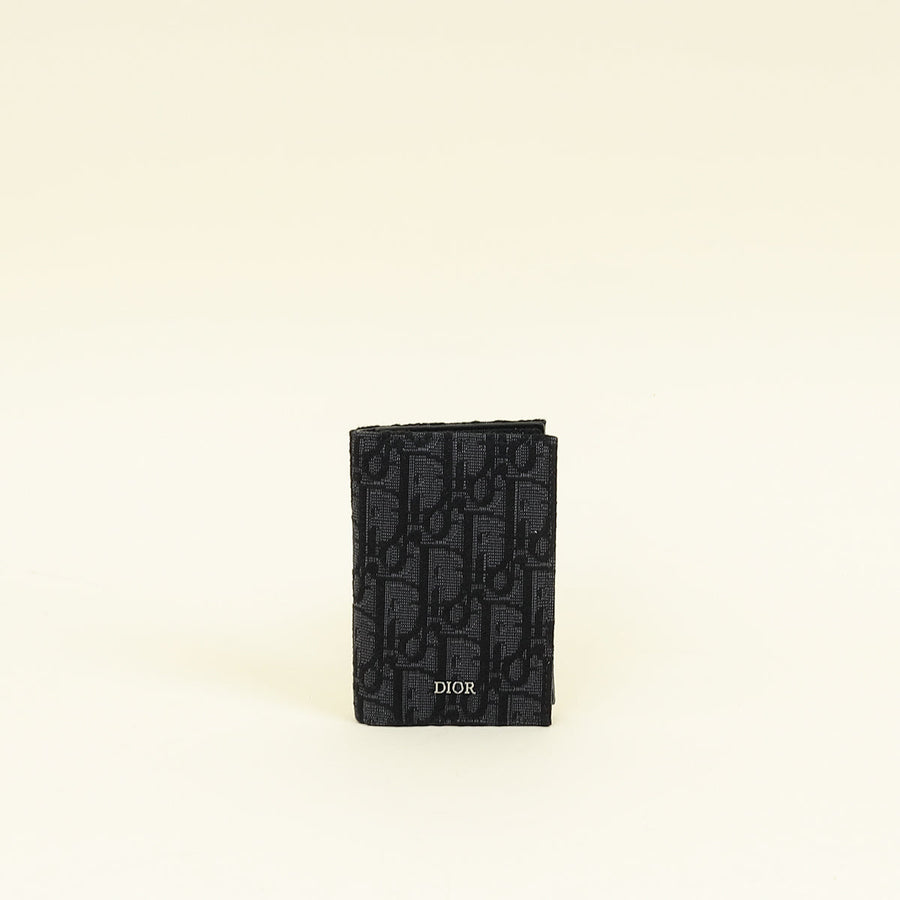 Christian Dior Black Oblique Vertical Wallet