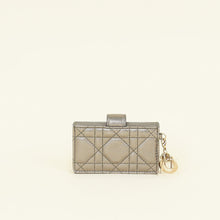 Christian Dior Metallic Dark Olive Lady Dior 5 Gusset Card Holder
