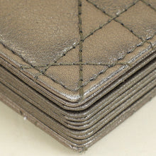 Christian Dior Metallic Dark Olive Lady Dior 5 Gusset Card Holder
