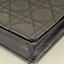 Christian Dior Metallic Asphalt Lady Dior Chain Pouch Clutch