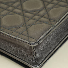 Christian Dior Metallic Asphalt Lady Dior Chain Pouch Clutch