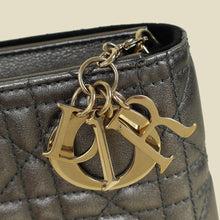 Christian Dior Metallic Asphalt Lady Dior Chain Pouch Clutch