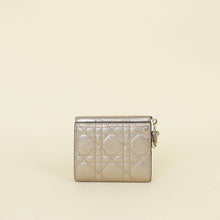Christian Dior Metallic Champaigne Cannage Lady Dior French Wallet