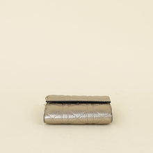 Christian Dior Metallic Champaigne Cannage Lady Dior French Wallet