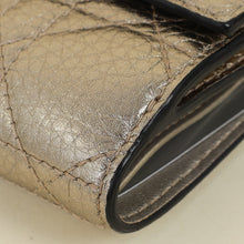 Christian Dior Metallic Champaigne Cannage Lady Dior French Wallet