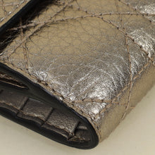 Christian Dior Metallic Champaigne Cannage Lady Dior French Wallet