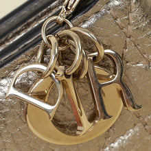 Christian Dior Metallic Champaigne Cannage Lady Dior French Wallet