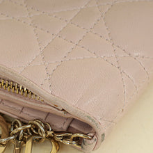 Christian Dior Light Pink Cannage Lady Dior French Wallet