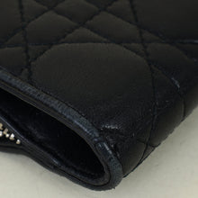 Christian Dior Black Cannage Lady Dior French Wallet