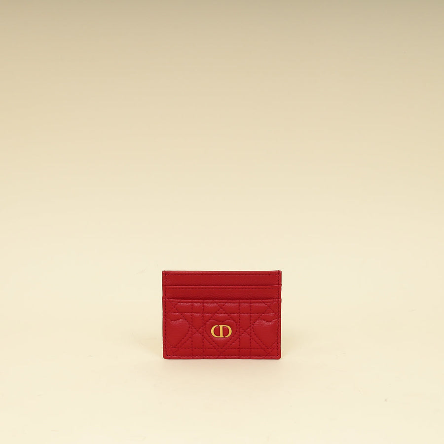 Christian Dior Red Dioramour Dior Caro Freesia Card Holder