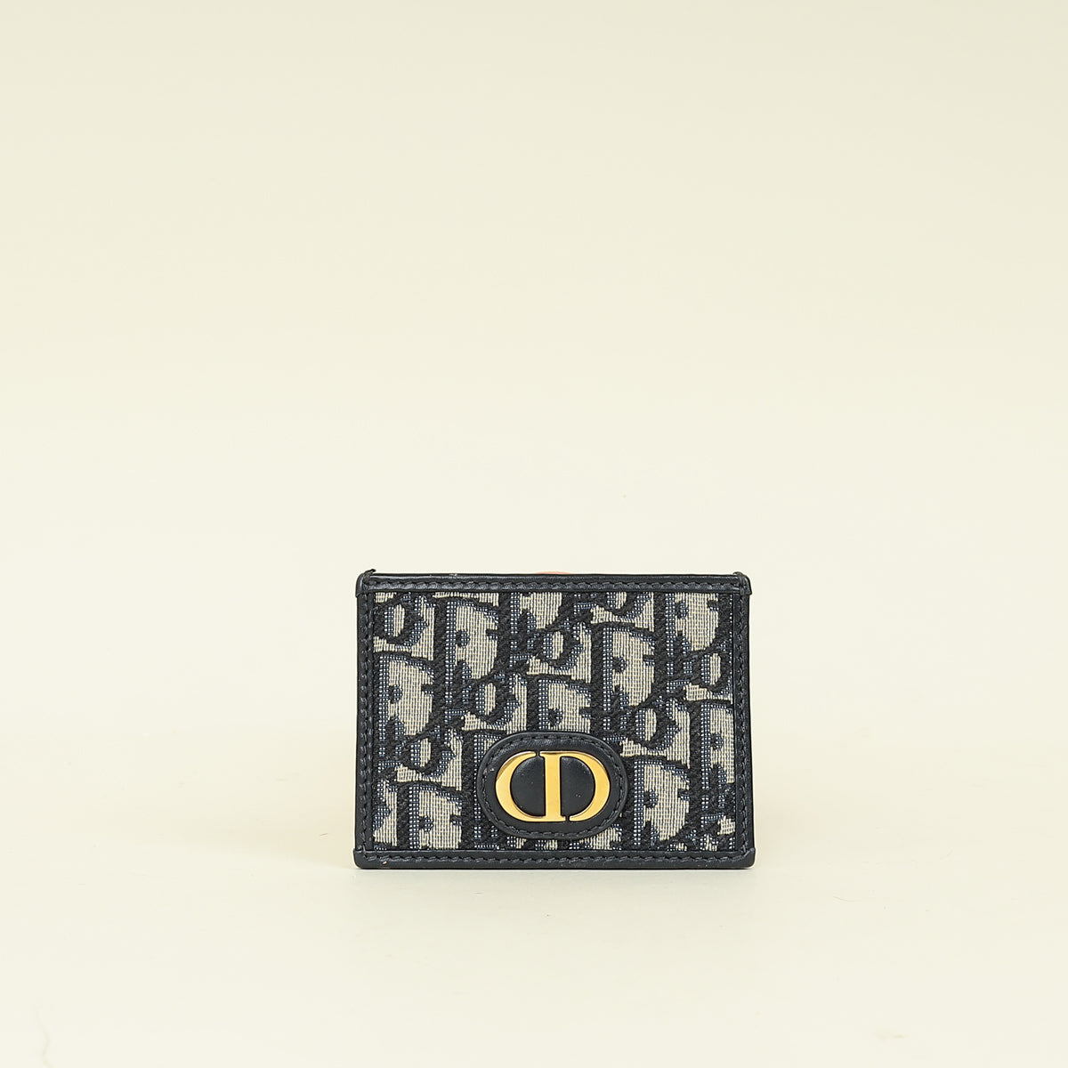 Christian Dior Navy Blue Oblique 30 Montaigne Freesia Card Holder