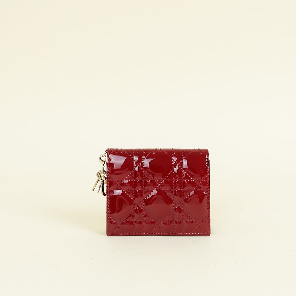 Christian Dior Cherry Red Mini Lady Dior Gardenia Wallet