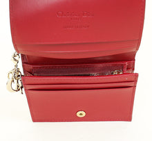 Christian Dior Cherry Red Mini Lady Dior Gardenia Wallet