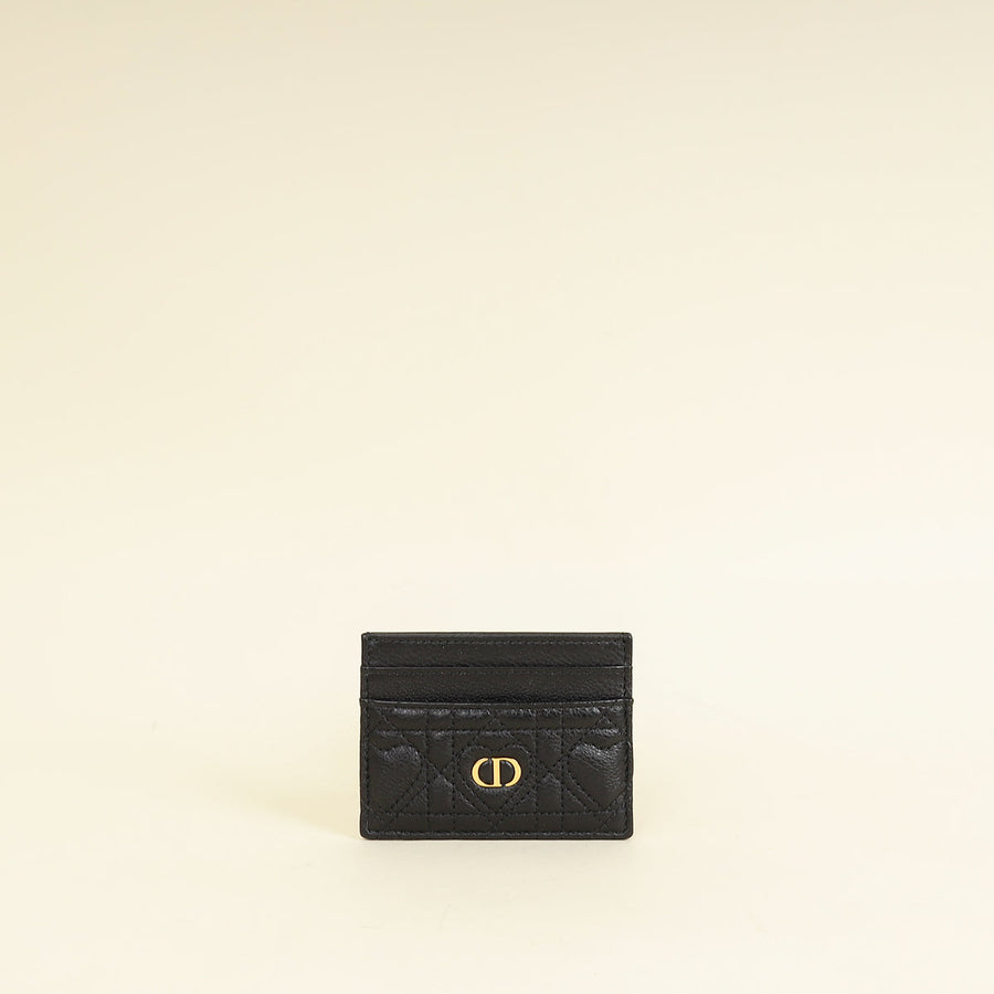 Christian Dior Black Dioramour Dior Caro Freesia Card Holder