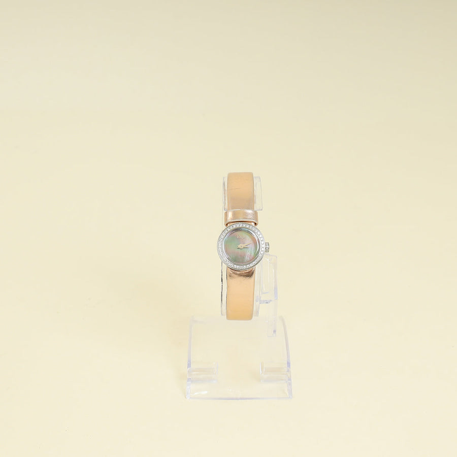 Christian Dior Stainless Steel La D De Diamond MOP Quartz Movement 19mm Watch