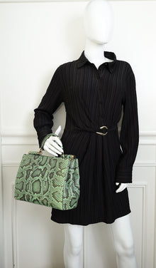 Dolce & Gabbana Green Python Sicily Shopper Medium Bag