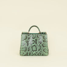 Dolce & Gabbana Green Python Sicily Shopper Medium Bag