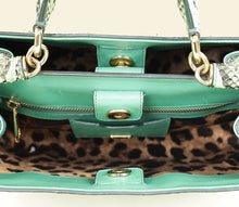 Dolce & Gabbana Green Python Sicily Shopper Medium Bag