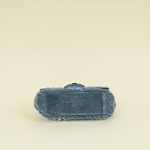 Dolce & Gabbana Blue Lucia Velvet Embellished Flap Bag