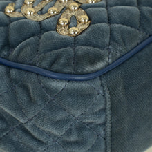 Dolce & Gabbana Blue Lucia Velvet Embellished Flap Bag