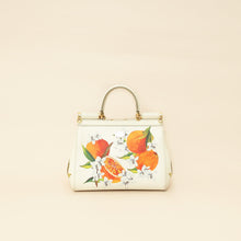 Dolce & Gabbana White Multicolor Flowers Orange Print Miss Sicily Small Bag