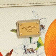 Dolce & Gabbana White Multicolor Flowers Orange Print Miss Sicily Small Bag