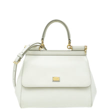 Dolce & Gabbana White Dauphine Sicily Small Flap Bag