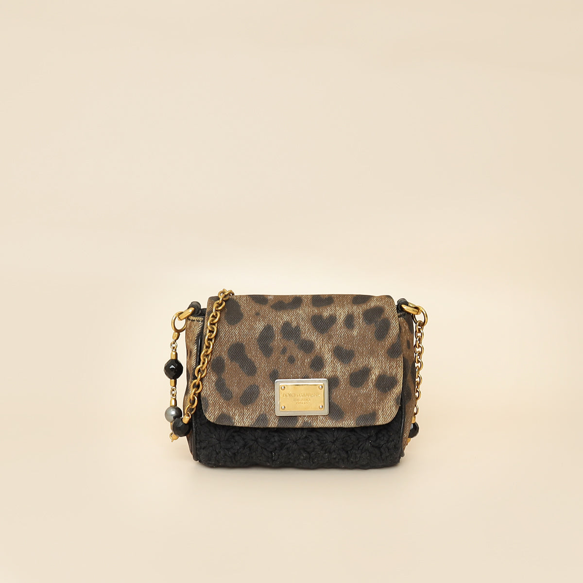 Dolce & Gabbana Brown Leopard Print Clutch Bag