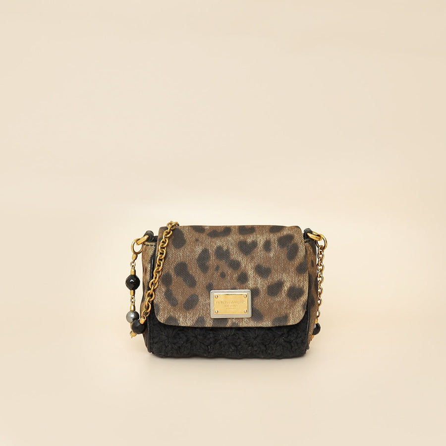 Dolce & Gabbana Brown Leopard Print Clutch Bag