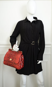 Dolce & Gabbana Red Python Sicily Medium Bag