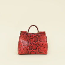 Dolce & Gabbana Red Python Sicily Medium Bag