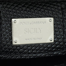 Dolce & Gabbana Black Sicily Crystal Embellished Top Handle Small Bag