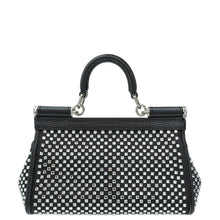 Dolce & Gabbana Black Sicily Crystal Embellished Top Handle Small Bag
