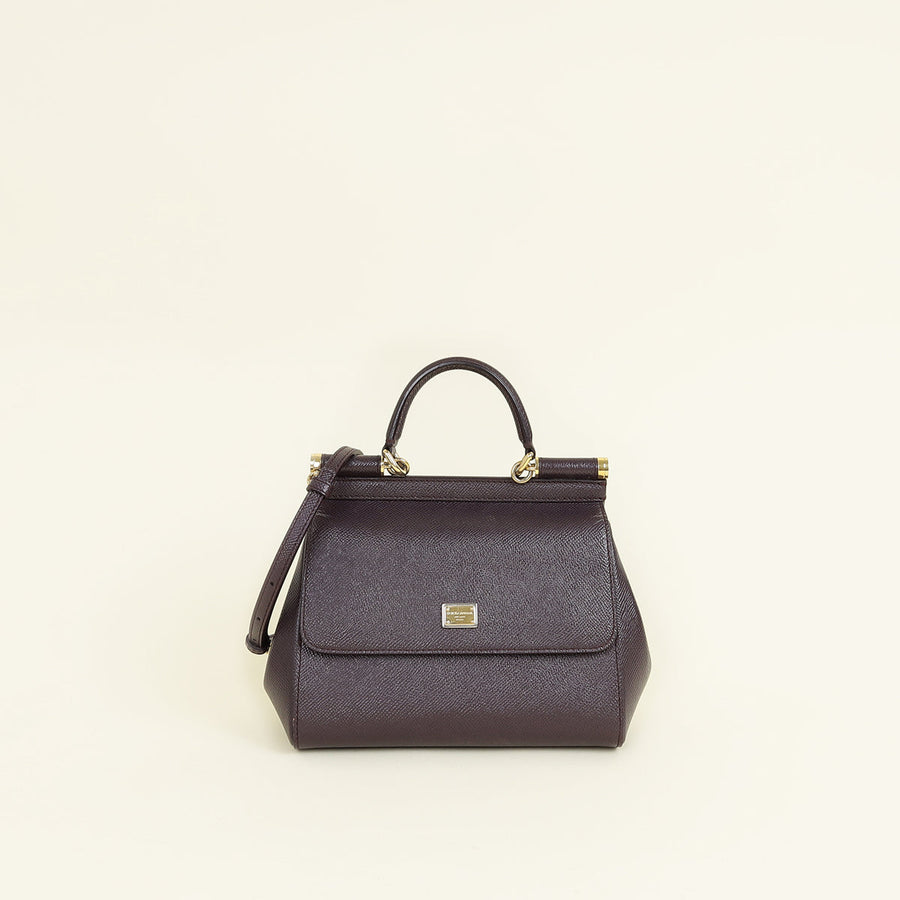 Dolce & Gabbana Dark Aubergine Dauphine Sicily Small Bag