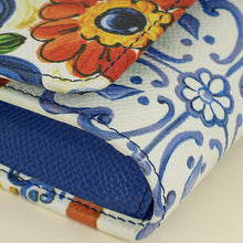 Dolce & Gabbana Blue Multicolor Miss Sicily Von Majolica Print Dauphine Crossbody Chain Bag