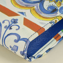 Dolce & Gabbana Blue Multicolor Miss Sicily Von Majolica Print Dauphine Crossbody Chain Bag