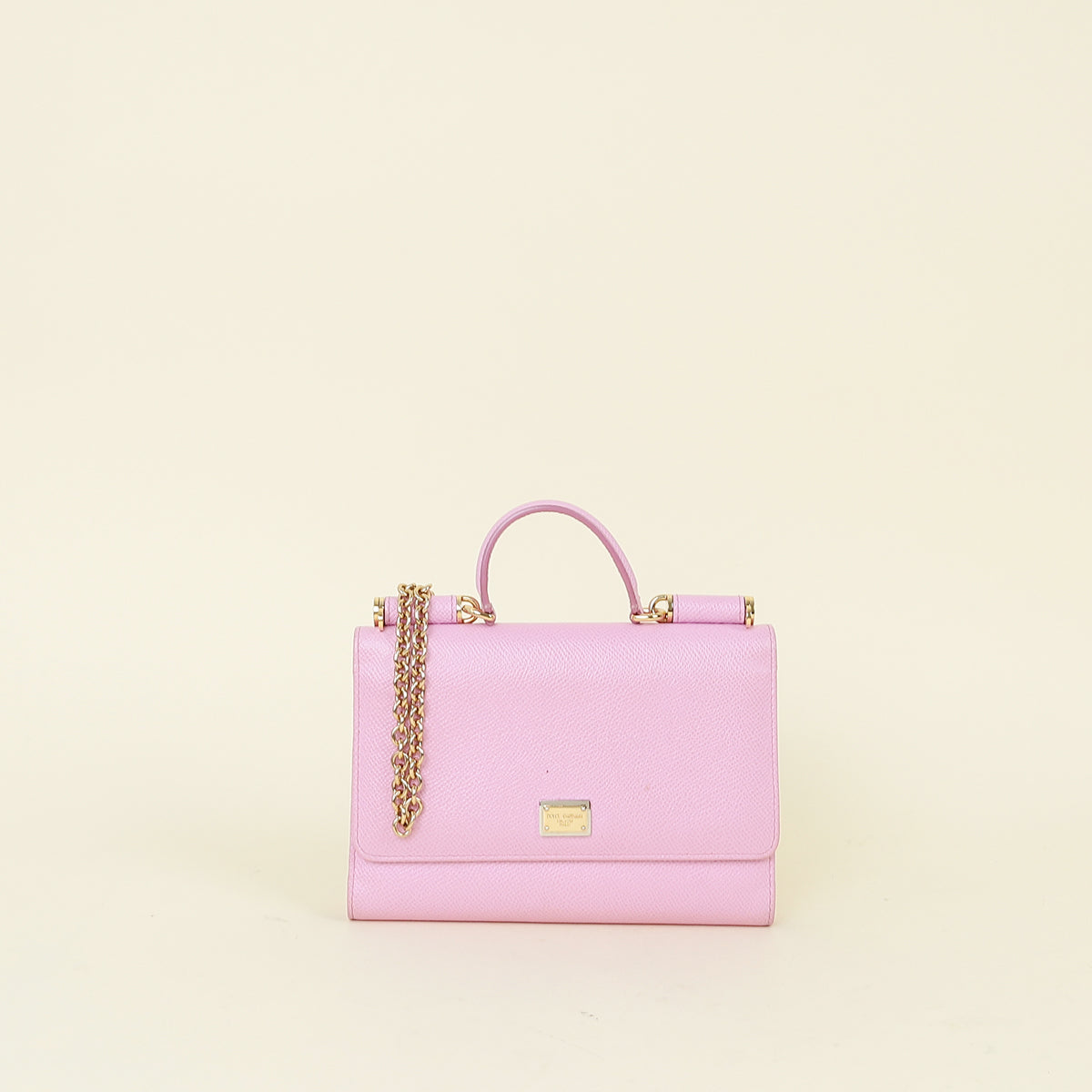 Dolce & GAbbana Pink Sicily Smart Gloss Bag Chain Wallet
