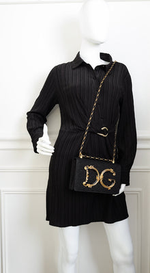 Dolce & Gabbana Black DG Grils Flap Chain Shoulder Bag